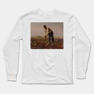 Man with a Hoe by Jean-Francois Millet Long Sleeve T-Shirt